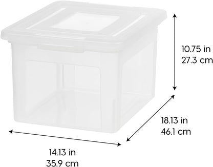 35 Qt. Letter/Legal File Box with Latching Lid, Clear