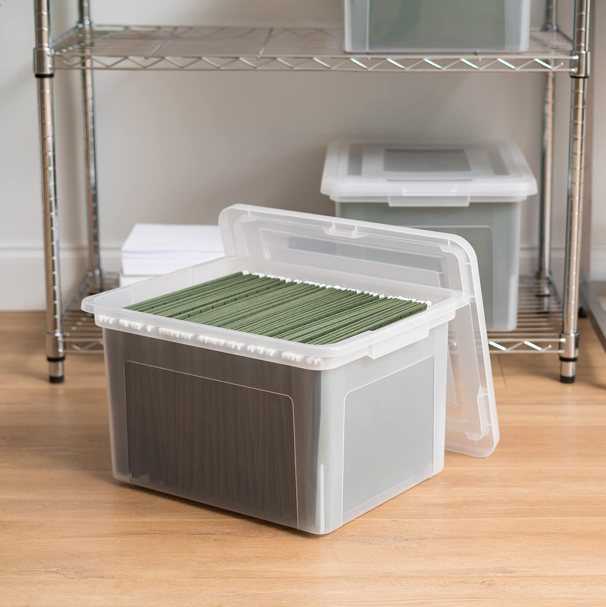 35 Qt. Letter/Legal File Box with Latching Lid, Clear