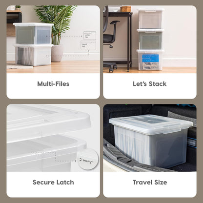 35 Qt. Letter/Legal File Box with Latching Lid, Clear