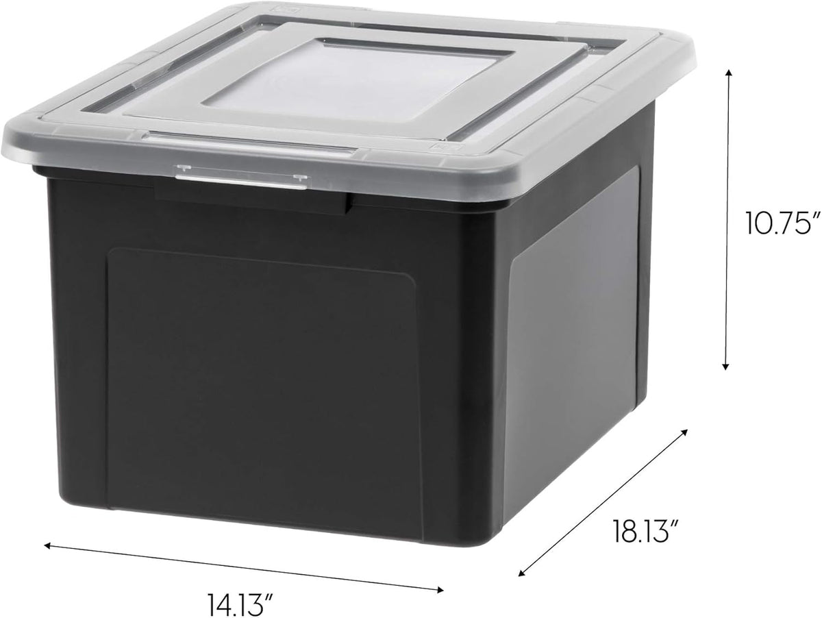 35 Qt. Letter/Legal File Box with Latching Lid, Clear