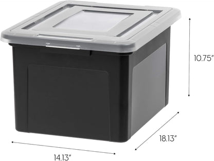 35 Qt. Letter/Legal File Box with Latching Lid, Clear