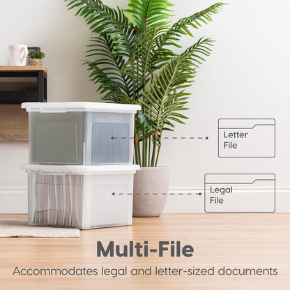 35 Qt. Letter/Legal File Box with Latching Lid, Clear