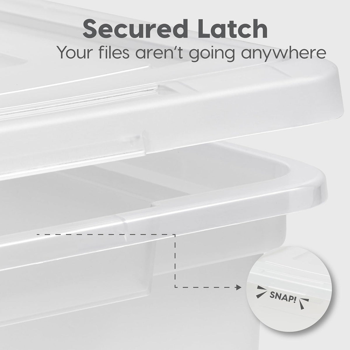35 Qt. Letter/Legal File Box with Latching Lid, Clear