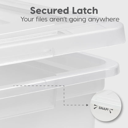 35 Qt. Letter/Legal File Box with Latching Lid, Clear