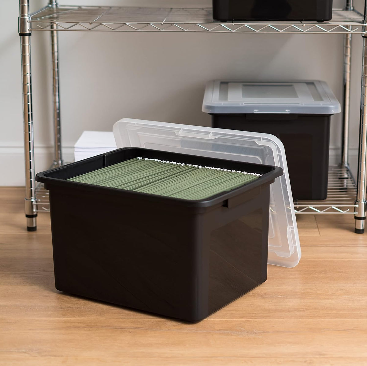 35 Qt. Letter/Legal File Box with Latching Lid, Clear