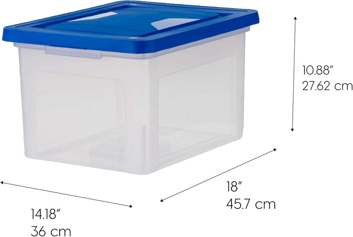 35 Qt. Letter/Legal File Box with Latching Lid, Clear