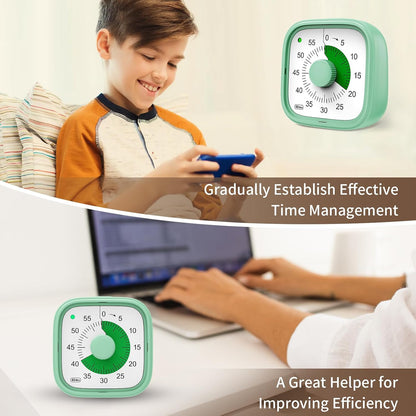 Visual Timer, Pomodoro Timers for Kids Adults, 60-Minute Countdown Desk Timer for Productivity, Silent ADHD Timer for Kids Toddlers, Kitchen for Cooking
