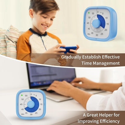 Visual Timer, Pomodoro Timers for Kids Adults, 60-Minute Countdown Desk Timer for Productivity, Silent ADHD Timer for Kids Toddlers, Kitchen for Cooking