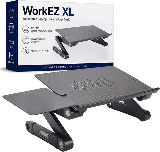 XL Adjustable Laptop Stand, Cooling Riser (Black)