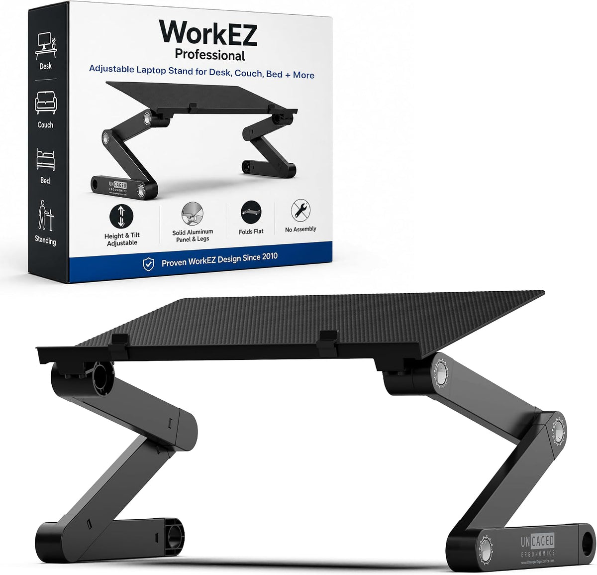 XL Adjustable Laptop Stand, Cooling Riser (Black)