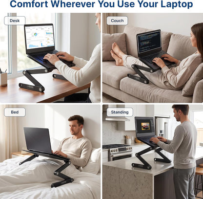 XL Adjustable Laptop Stand, Cooling Riser (Black)