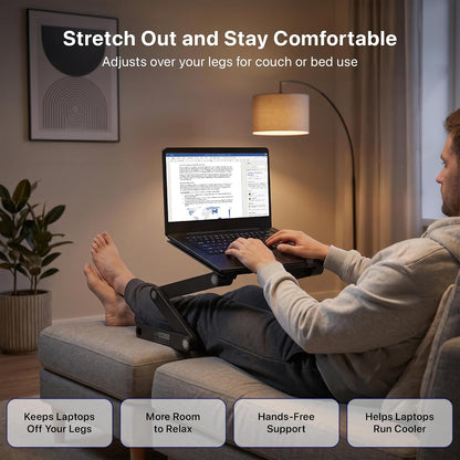 XL Adjustable Laptop Stand, Cooling Riser (Black)