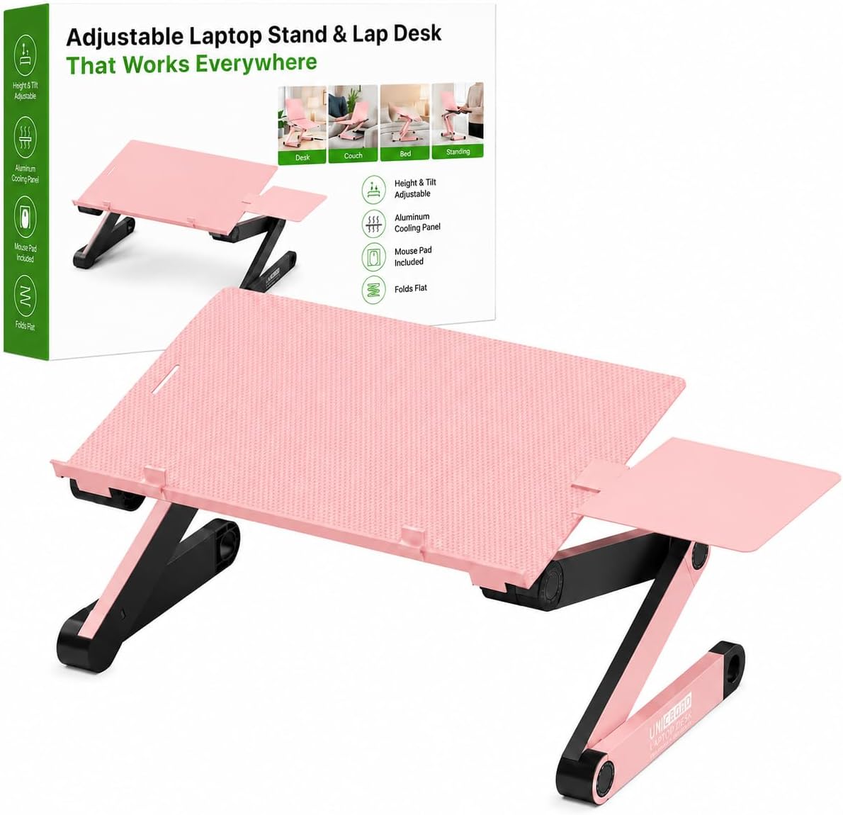 XL Adjustable Laptop Stand, Cooling Riser (Black)