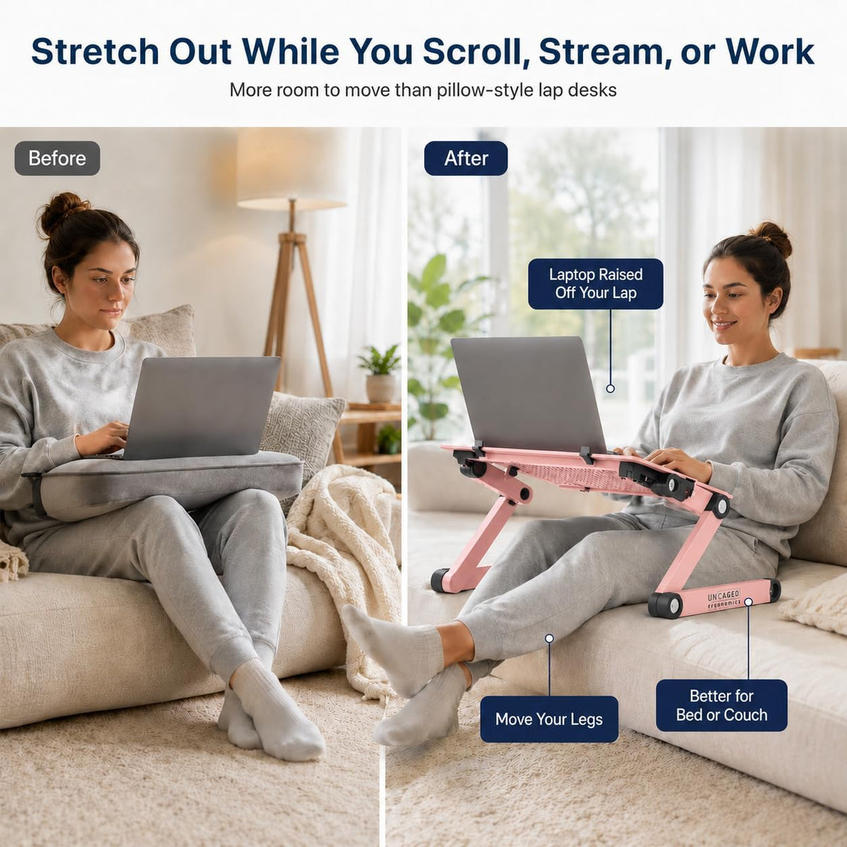 XL Adjustable Laptop Stand, Cooling Riser (Black)
