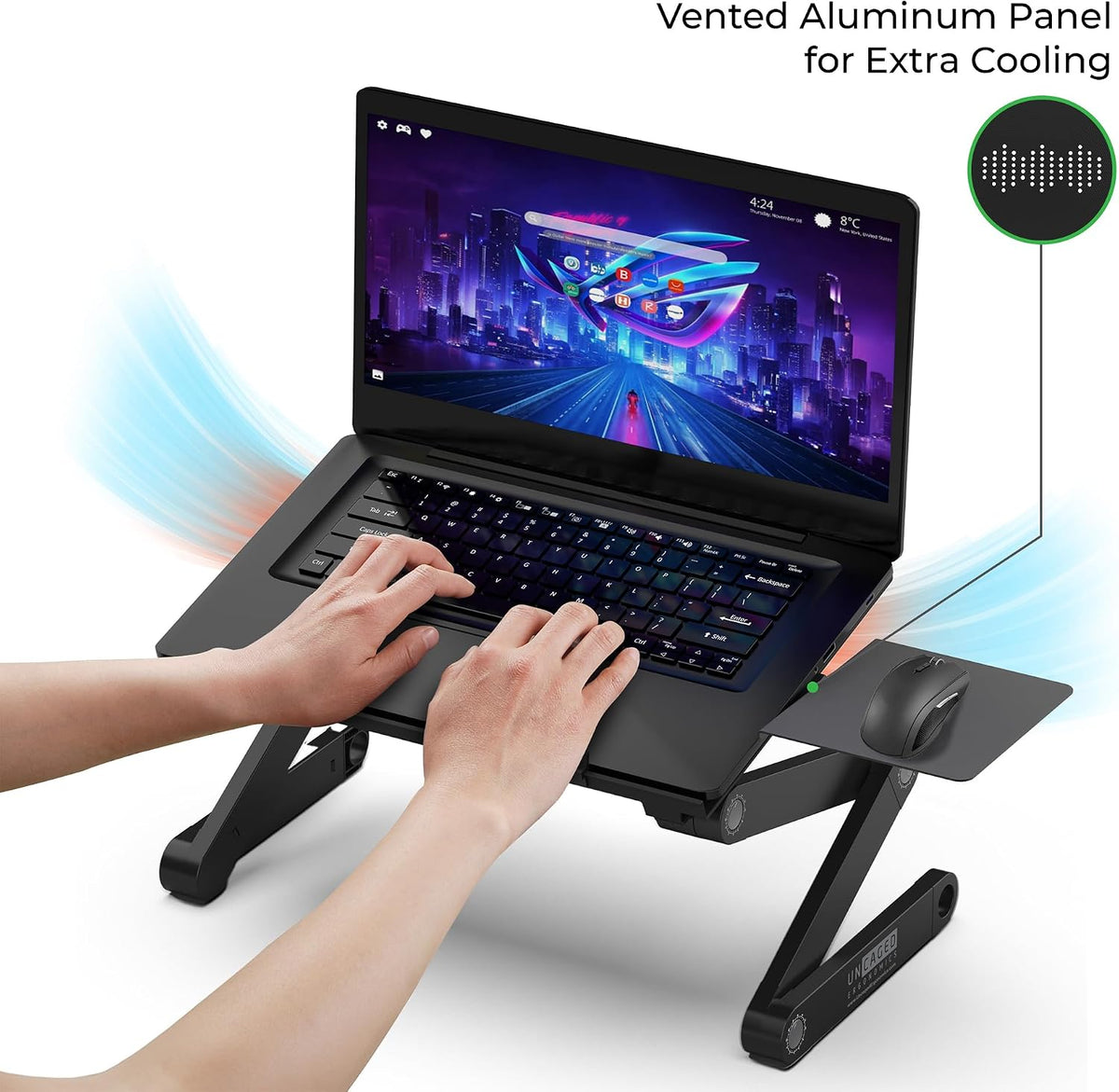 XL Adjustable Laptop Stand, Cooling Riser (Black)