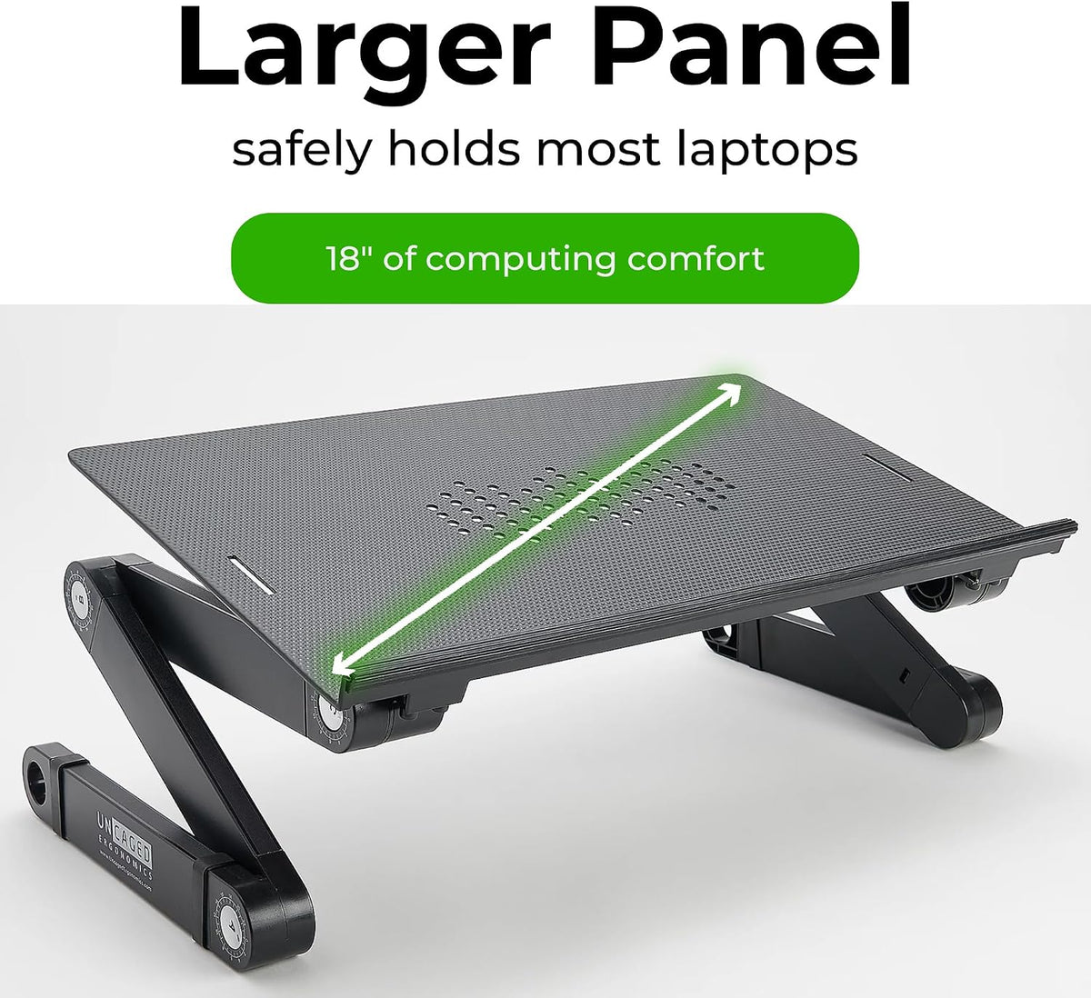 XL Adjustable Laptop Stand, Cooling Riser (Black)