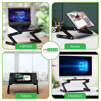 XL Adjustable Laptop Stand, Cooling Riser (Black)