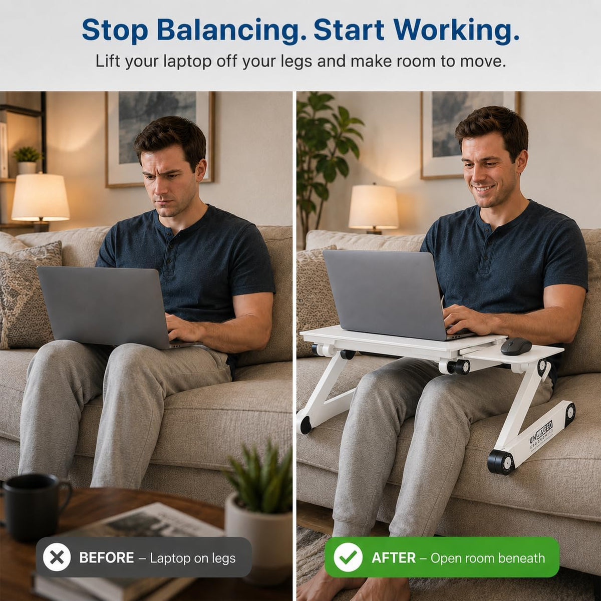 XL Adjustable Laptop Stand, Cooling Riser (Black)