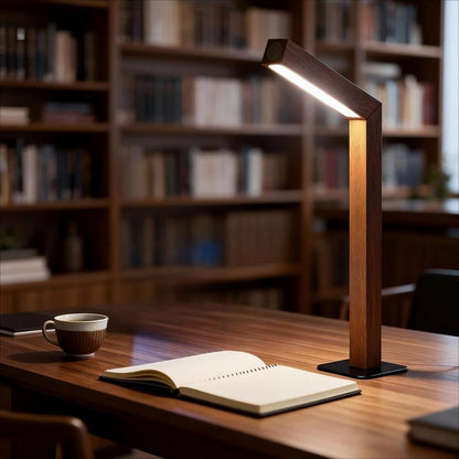 Wooden Desk Lamp Magnetic Wall Mount Rechargeable Home Office-Sapele