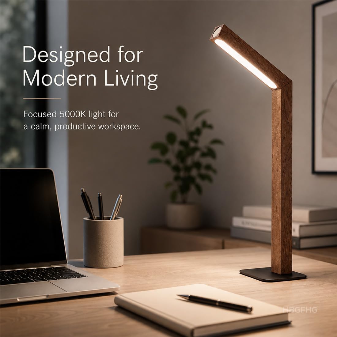 Wooden Desk Lamp Magnetic Wall Mount Rechargeable Home Office-Sapele