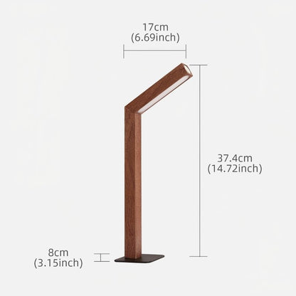 Wooden Desk Lamp Magnetic Wall Mount Rechargeable Home Office-Sapele