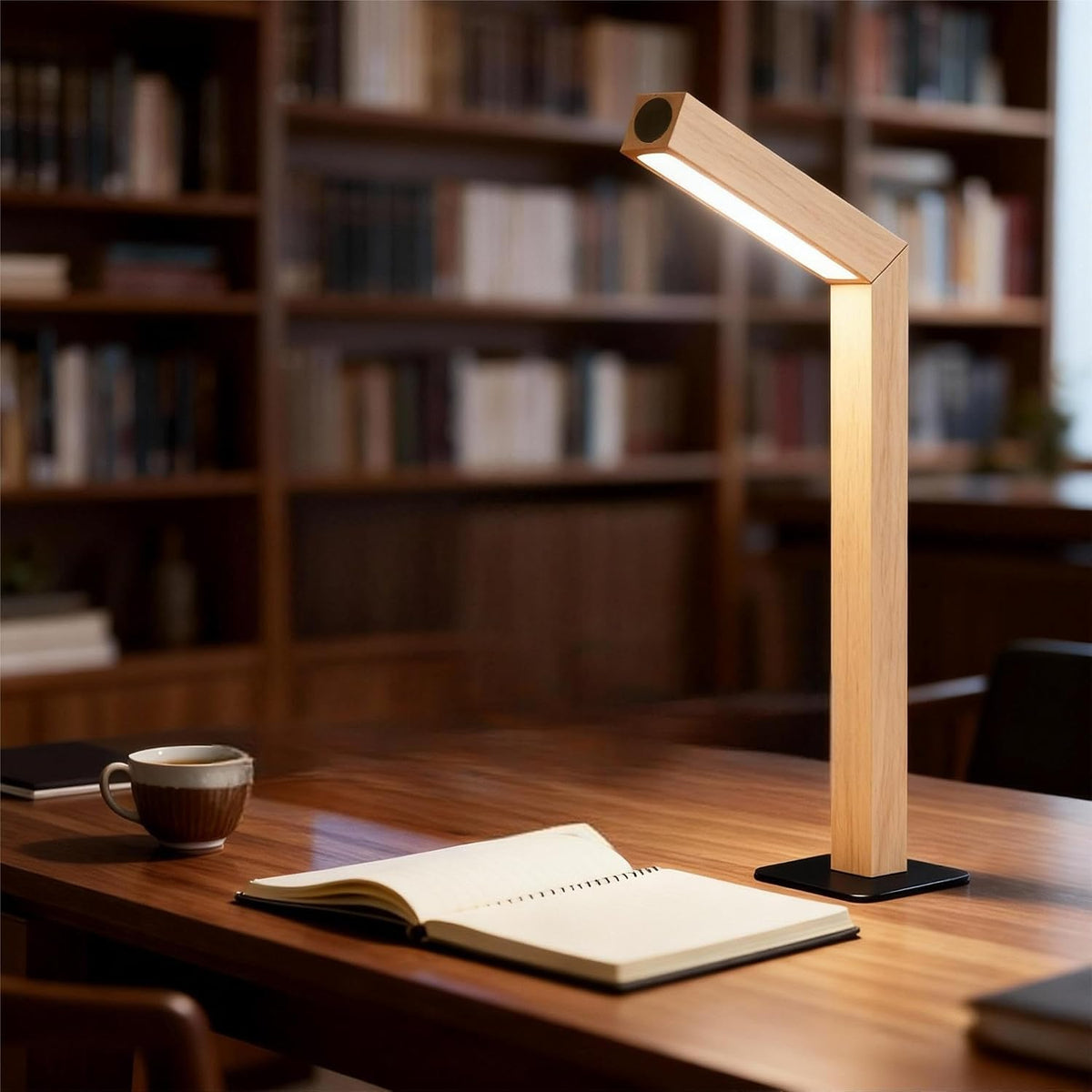 Wooden Desk Lamp Magnetic Wall Mount Rechargeable Home Office-Sapele