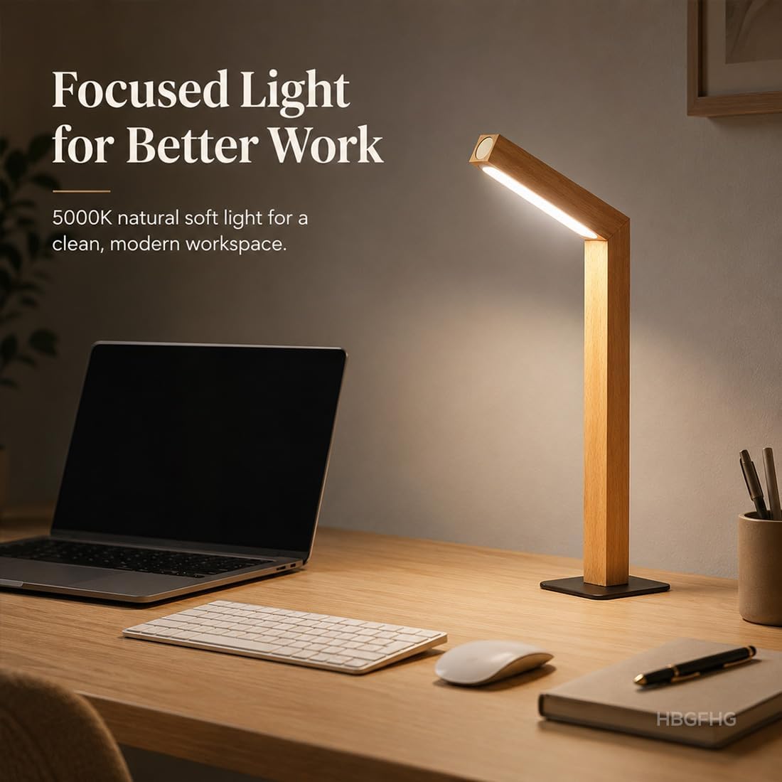 Wooden Desk Lamp Magnetic Wall Mount Rechargeable Home Office-Sapele