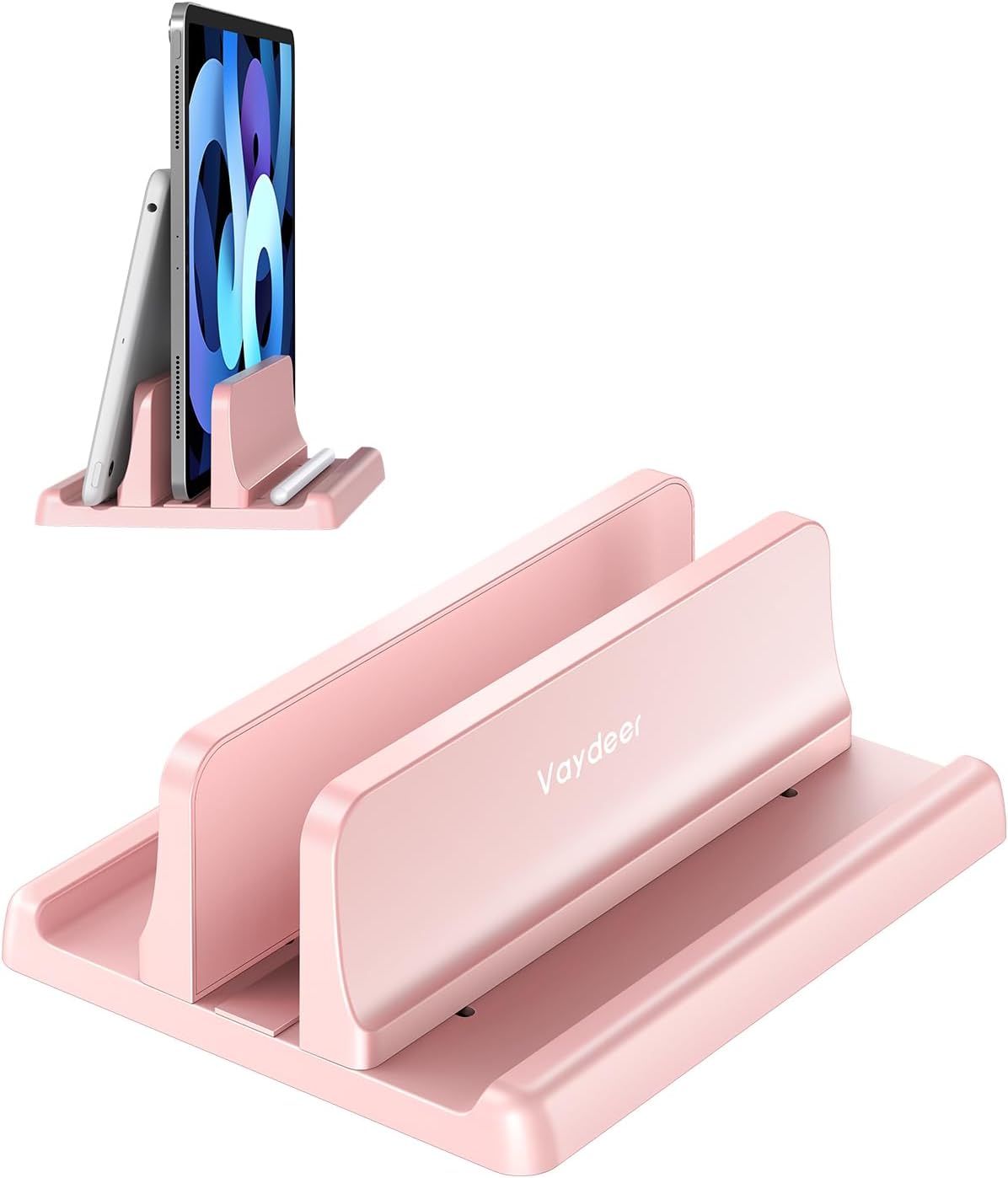 Vertical Laptop Stand Holder Organizer Plastic Adjustable Desktop Notebook Dock Space-Saving 3 in 1 for All MacBook Pro Air,Mac,HP,Dell,Microsoft Surface,Lenovo,up to 17.3 inches (Black)