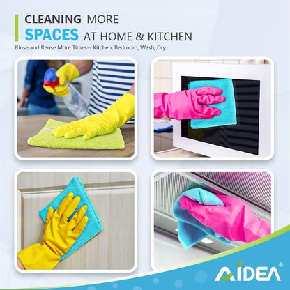 AIDEA Microfiber Cleaning Cloth-50PK, Microfiber Towels for Cars 12"x12"