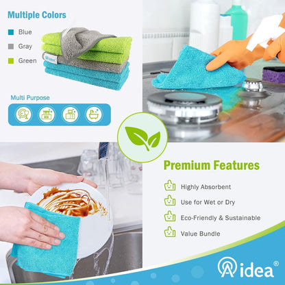 AIDEA Microfiber Cleaning Cloth-50PK, Microfiber Towels for Cars 12"x12"