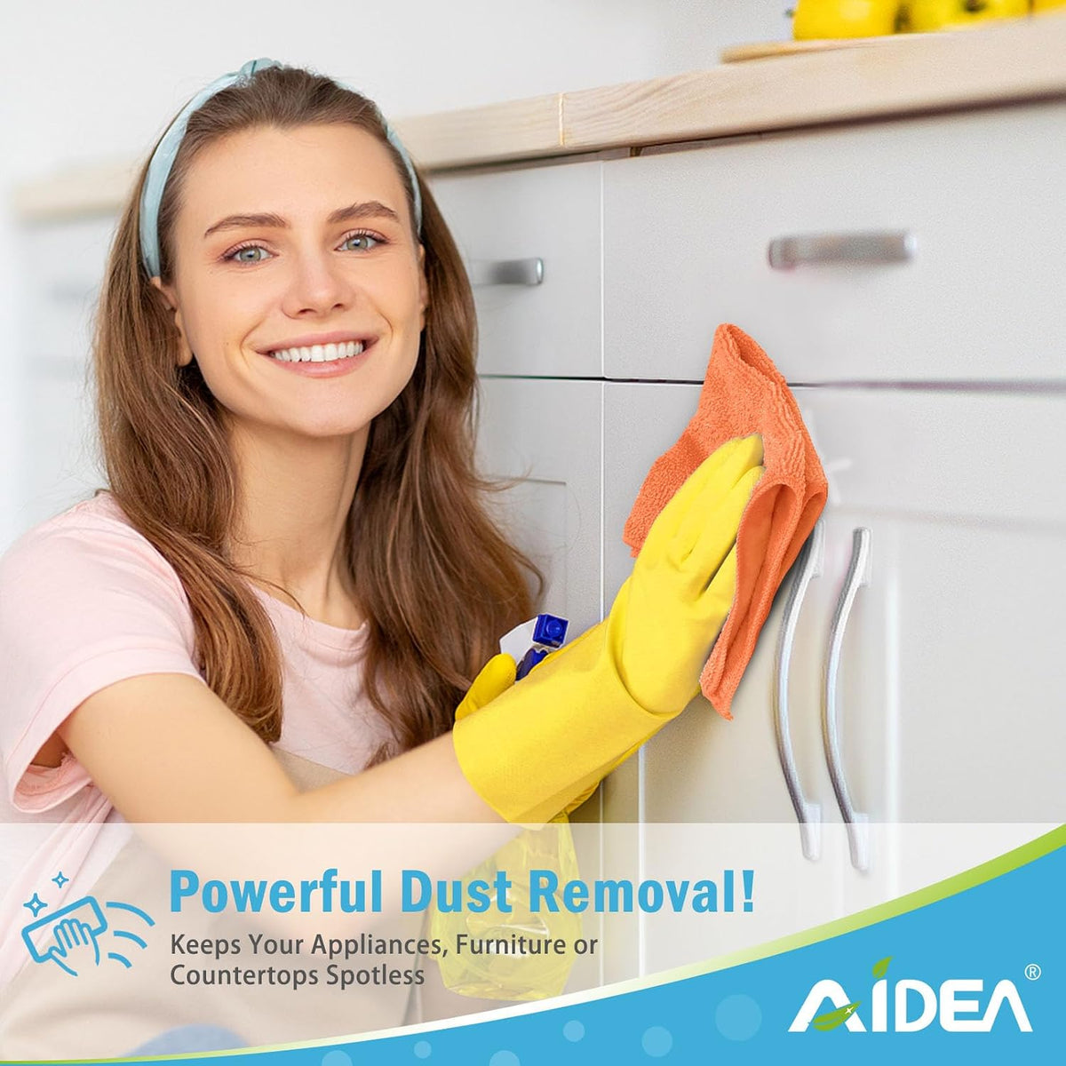 AIDEA Microfiber Cleaning Cloth-50PK, Microfiber Towels for Cars 12"x12"