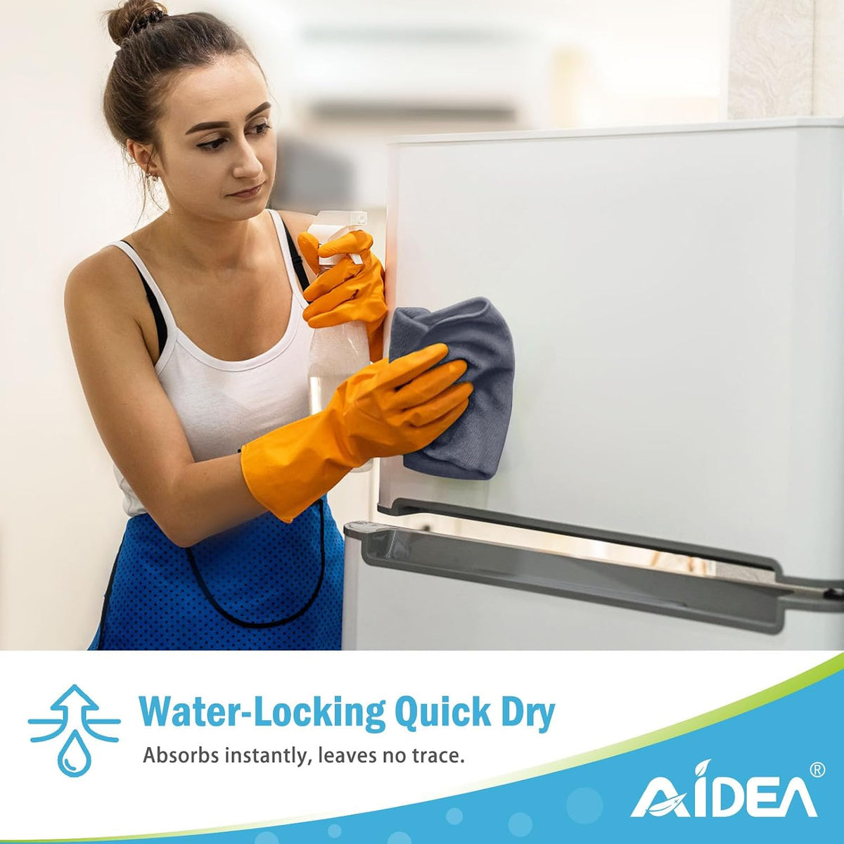 AIDEA Microfiber Cleaning Cloth-50PK, Microfiber Towels for Cars 12"x12"