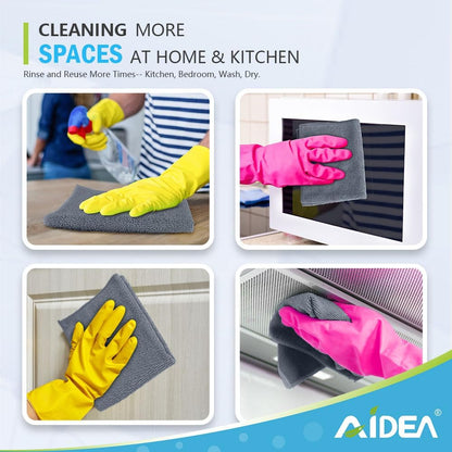 AIDEA Microfiber Cleaning Cloth-50PK, Microfiber Towels for Cars 12"x12"