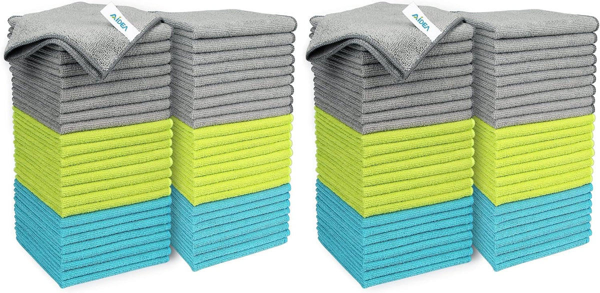 AIDEA Microfiber Cleaning Cloth-50PK, Microfiber Towels for Cars 12"x12"