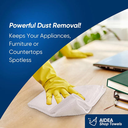 AIDEA Microfiber Cleaning Cloth-50PK, Microfiber Towels for Cars 12"x12"