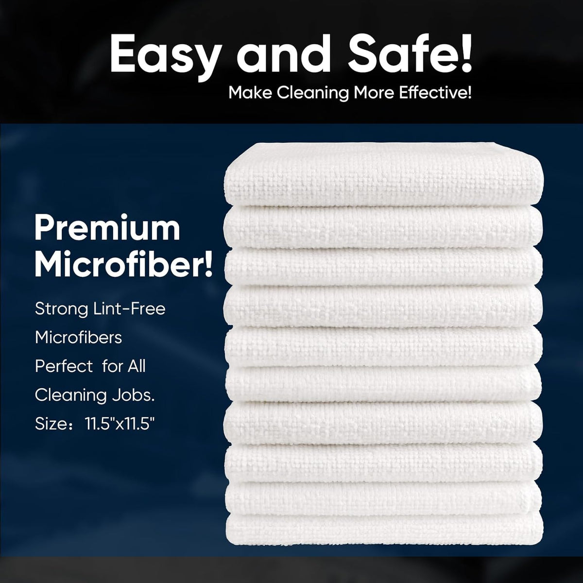 AIDEA Microfiber Cleaning Cloth-50PK, Microfiber Towels for Cars 12"x12"