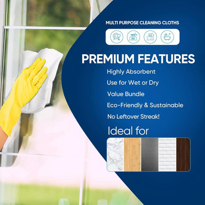 AIDEA Microfiber Cleaning Cloth-50PK, Microfiber Towels for Cars 12"x12"