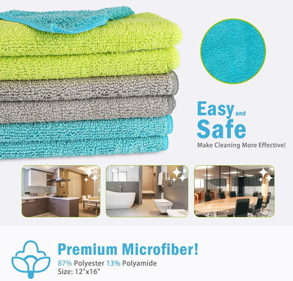 AIDEA Microfiber Cleaning Cloth-50PK, Microfiber Towels for Cars 12"x12"