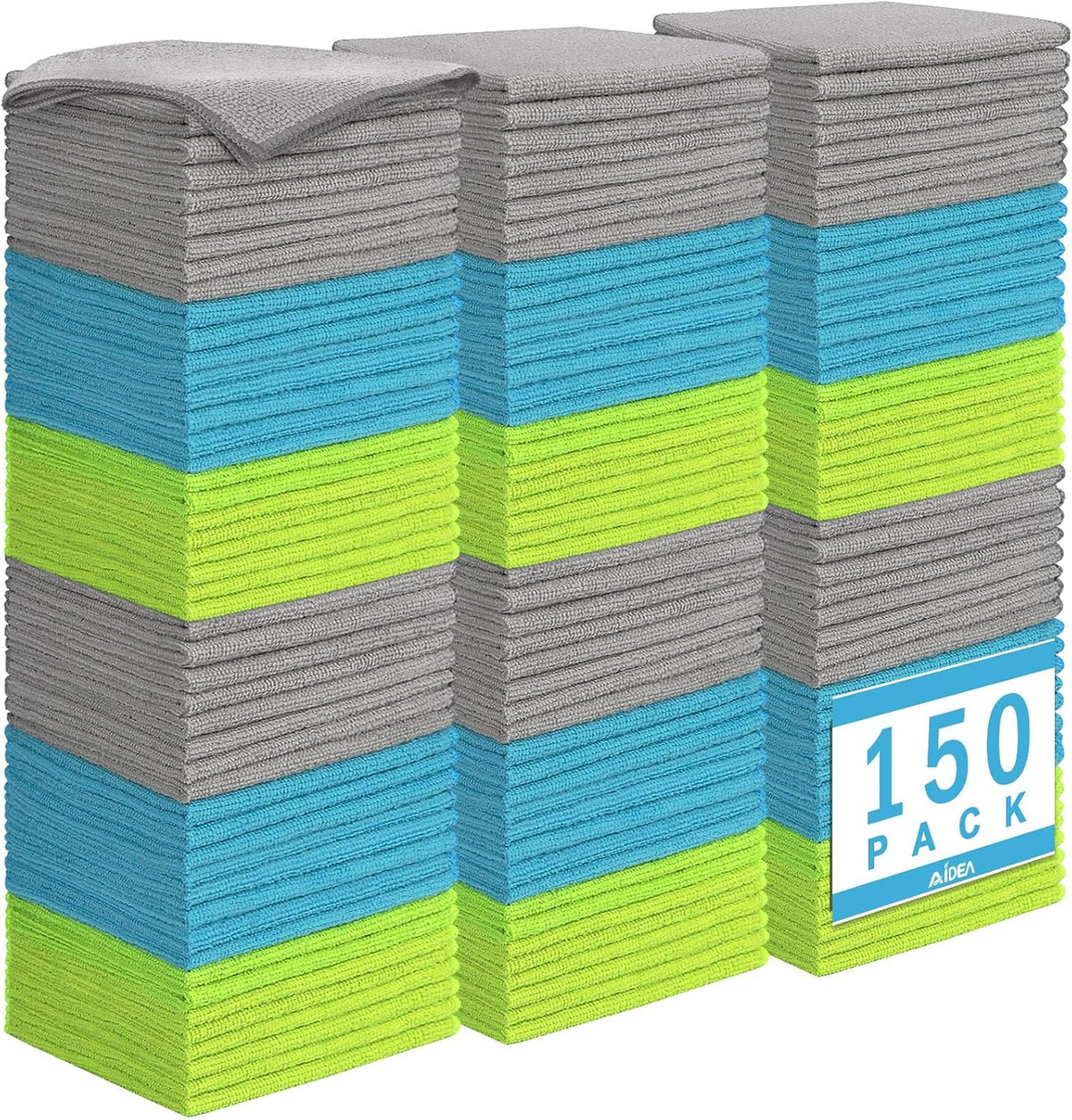 AIDEA Microfiber Cleaning Cloth-50PK, Microfiber Towels for Cars 12"x12"