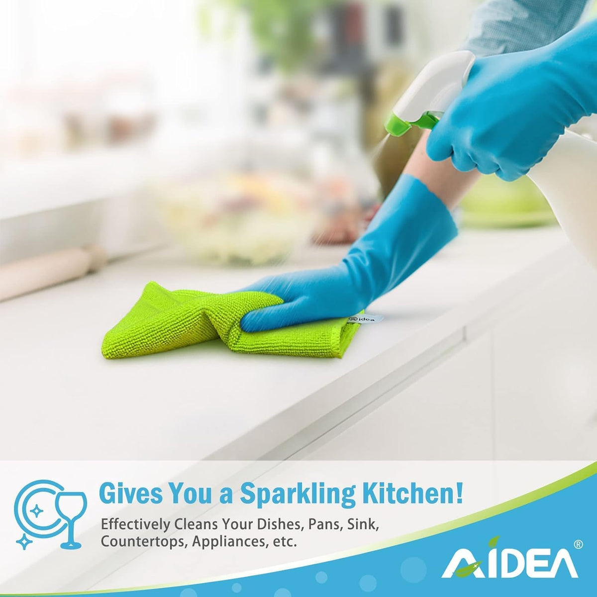 AIDEA Microfiber Cleaning Cloth-50PK, Microfiber Towels for Cars 12"x12"