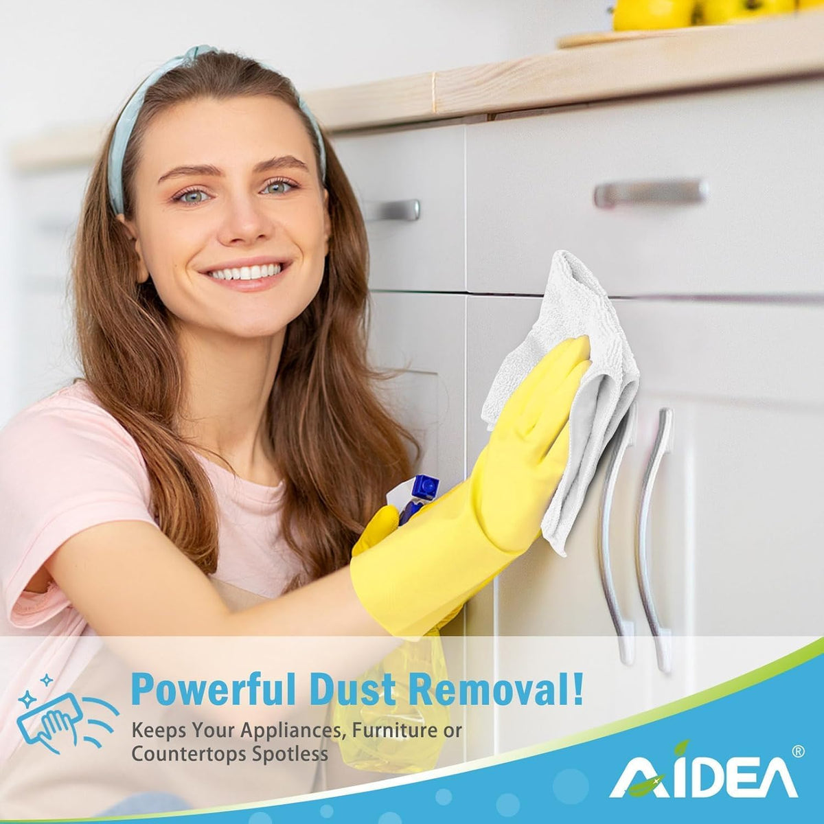 AIDEA Microfiber Cleaning Cloth-50PK, Microfiber Towels for Cars 12"x12"