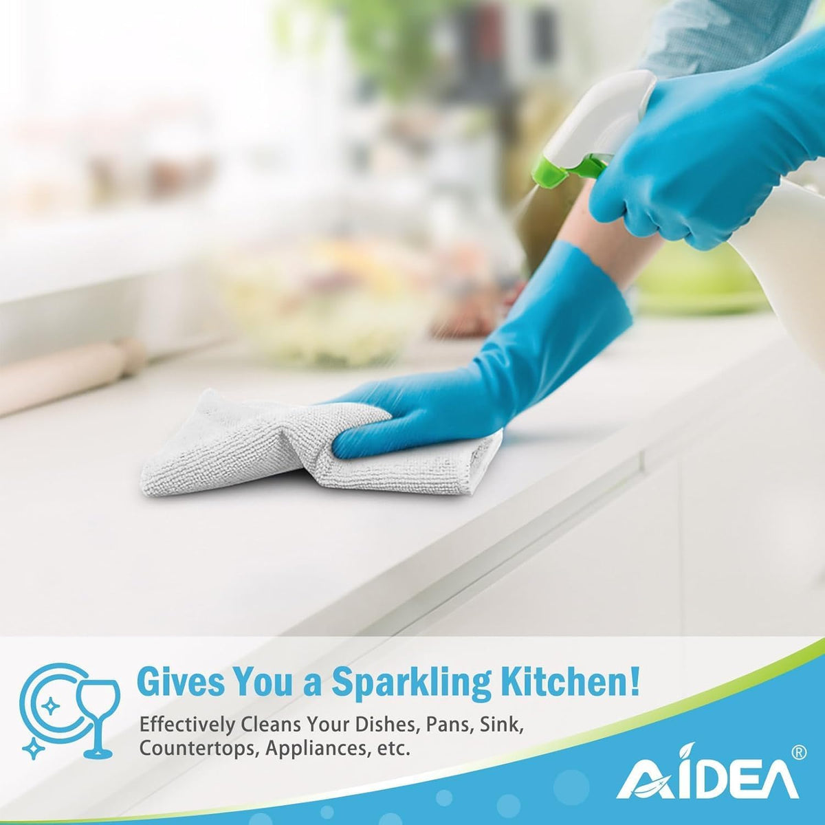 AIDEA Microfiber Cleaning Cloth-50PK, Microfiber Towels for Cars 12"x12"