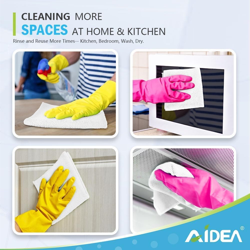 AIDEA Microfiber Cleaning Cloth-50PK, Microfiber Towels for Cars 12"x12"