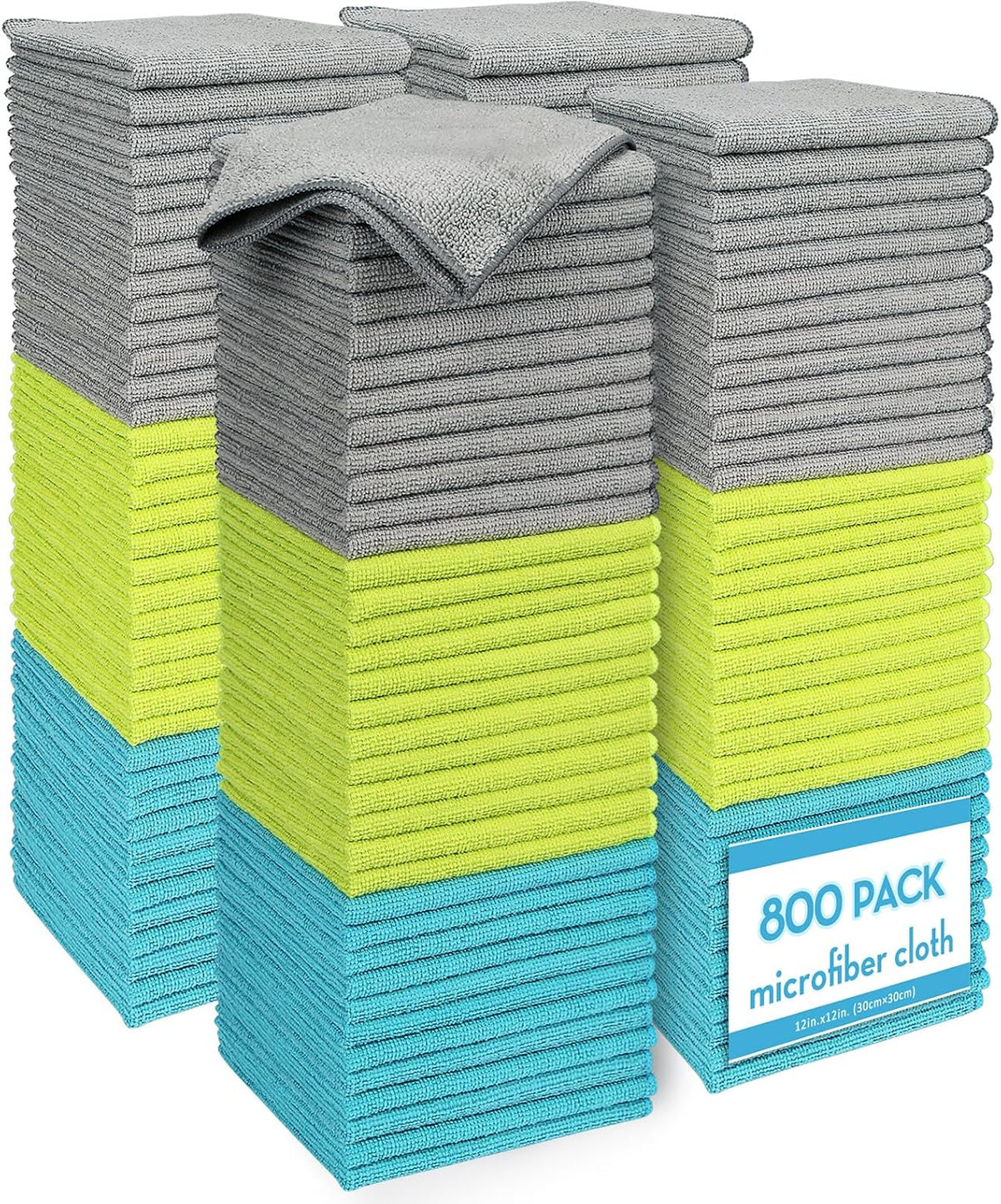 AIDEA Microfiber Cleaning Cloth-50PK, Microfiber Towels for Cars 12"x12"