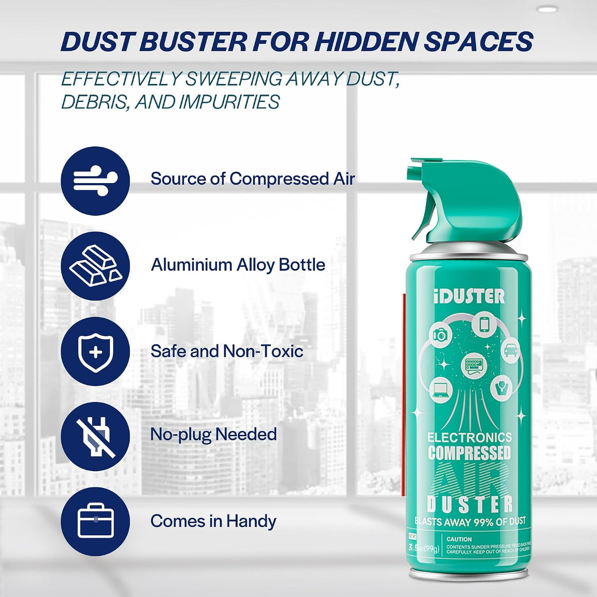 Compressed Canned Air Duster for Computer - Disposable Electronic Keyboard Cleaner for Cleaning Duster, 3PCS(3.5oz)