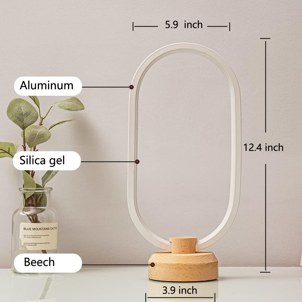 Modern Desk lamp LED Wood Table Lamp, Bedroom Bedside Night Light, Dimmable Led Lighting, Creative Home Decor, Unique House warmging Gift