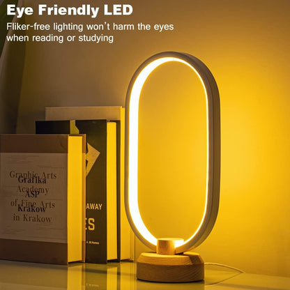 Modern Desk lamp LED Wood Table Lamp, Bedroom Bedside Night Light, Dimmable Led Lighting, Creative Home Decor, Unique House warmging Gift