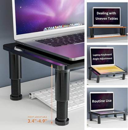 2 Pack Computer Monitor Riser with Height Adjustable Multi Media Desktop Stand for Flat Screen LCD LED TV, Laptop/Notebook/Xbox One