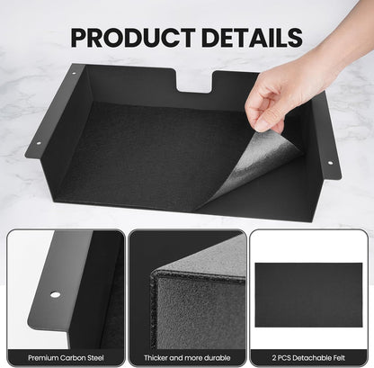 2 Pack Under Desk Shelf - 13 Inch Under Desk Storage Shelf, Metal -Under Desk Organizer - Under Shelf Storage for Office Tables & Workstations