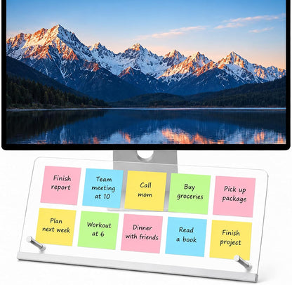 Monitor Memo Board 15"x7.9", Large Transparent Acrylic Sticky Note Holder